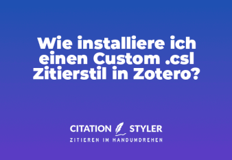 Blog - CSL Stil in Zotero installieren - citationstyler Blog - CSL Stil in Zotero installieren - citationstyler